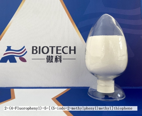 2- (4-فلوروفينيل) -5 - [(5-Iodo-2-Methylphenyl) ميثيل] ثيوفين CAS 898566-17-1 مسحوق بلوري