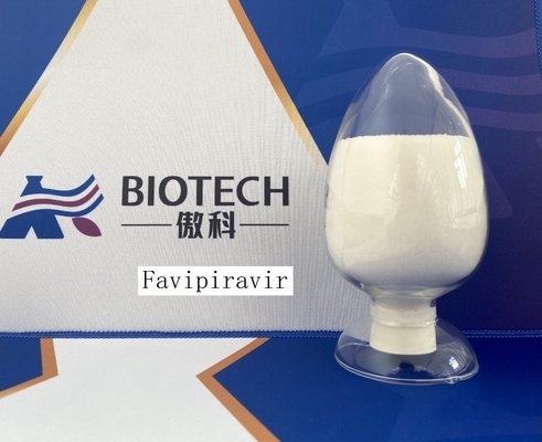 Favipiravir CAS 259793-96-9 نقاء 99٪ أصفر فاتح إلى أبيض مثل مسحوق بلوري C5H4FN3O2