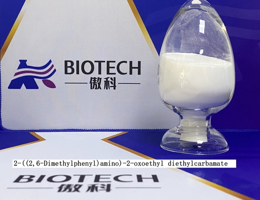 2-((2,6-Dimethylphenyl) amino)-2-oxoethyl diethylcarbamate للشوائب Leostesin مسحوق أبيض نقاء 97%