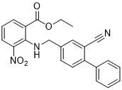 إيثيل 2 - (((2-Cyano- [1،1'-Biphenyl] -4-Yl) Methyl) Amino) -3-Nitrobenzoate CAS 136285-67-1 مسحوق بلوري أصفر