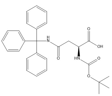 مشتقات الأحماض الأمينية Boc-Asn (TRT) -OH CAS. 132388-68-2 مسحوق أبيض إلى شبه أبيض إلى نقاء كريستالي 98٪ C28H30N2O5